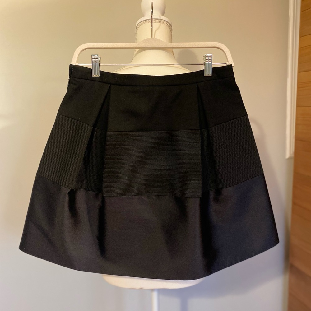 3.1 Philip Lim Black Mixed Fabric A-Line Mini Skirt